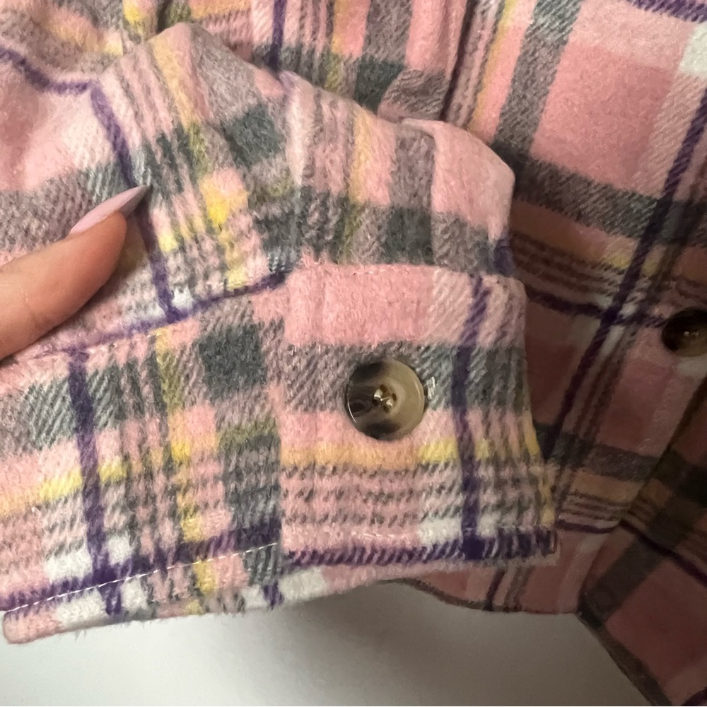 NWT Petal & Pup Tristan pink plaid shirt jacket shacket - Picture 9 of 10